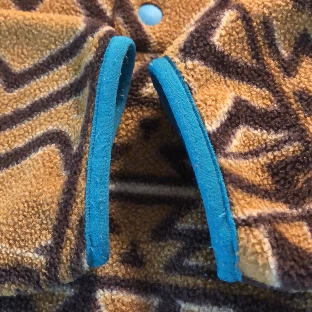 RARE Patagonia Synchilla Snap-T Fleece Pullover Montana Siete Bear Brown Tribal - Picture 14 of 15